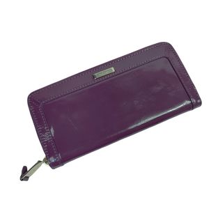 Cole Haan purple grape patent leather large pocketbook wallet